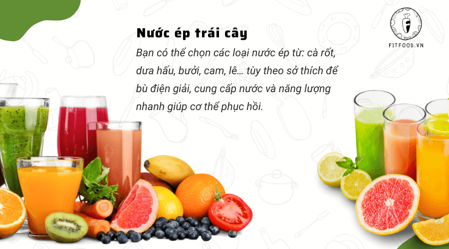 Nước ép trái cây giúp bổ sung năng lượng nhanh chóng