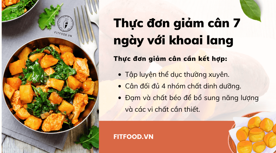 Thực đơn giảm cân 7 ngày với khoai lang
