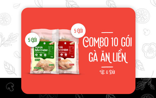 Combo mix: 10 Gói Gà Ăn Liền (Ức & Đùi) 0